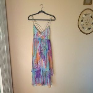Free People Multicolor Midi Ruffle Dress